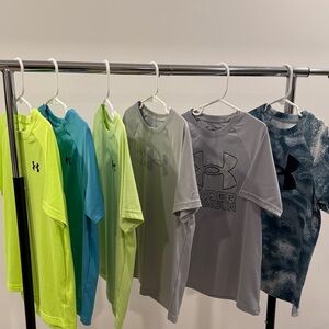 Under Armour Kids' Short Sleeve Tees - Neon Green, Blue, Gray size YSM